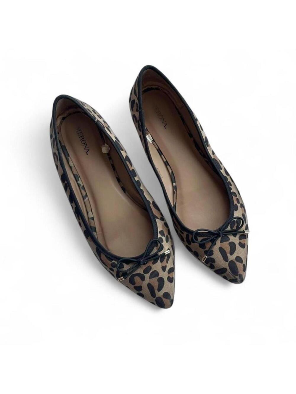 Merona Y2K Vintage Leopard Print Ballet Flats Brown Black